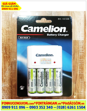 Camelion BC-1010B _Bộ sạc pin AA Kèm sẳn 4 pin sạc Camelion AlwaysReady NH-AA2500ARBP2 -1.2v